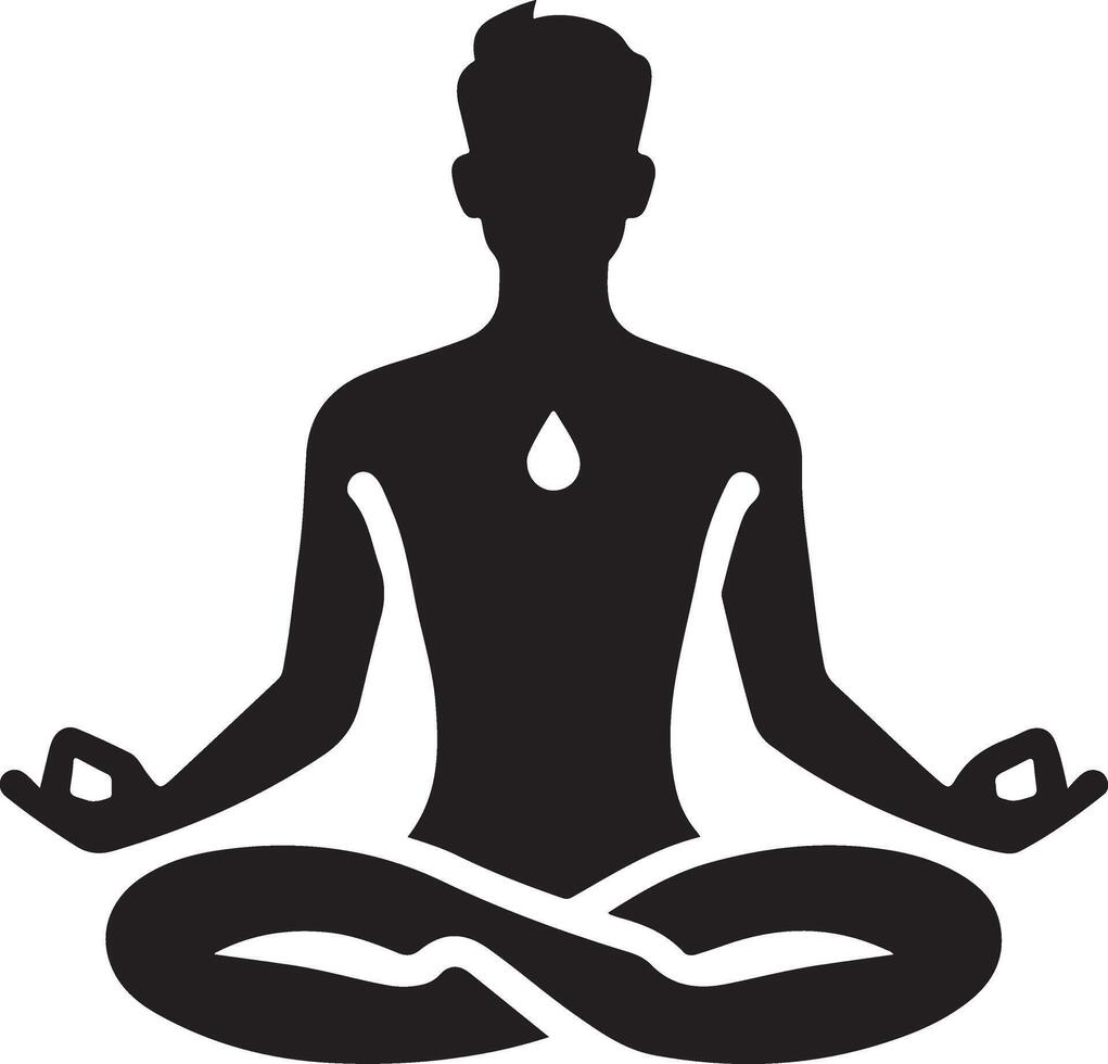 minimal Mann tun Yoga Symbol schwarz Farbe, Clip Art, Symbol, Silhouette 18 vektor