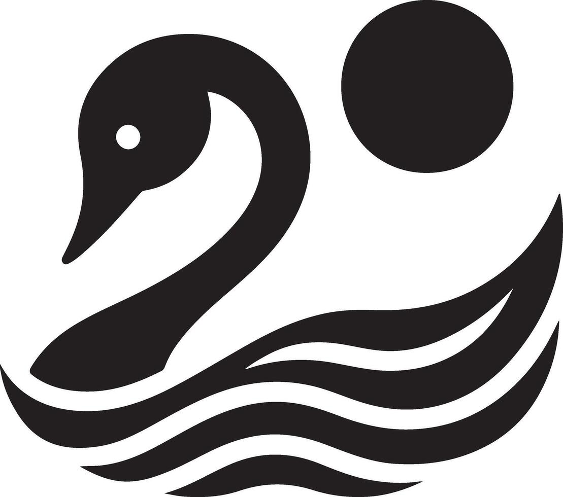 Schwan Logo Vektor Symbol, eben Symbol, schwarz Farbe Silhouette, Weiß Hintergrund 9