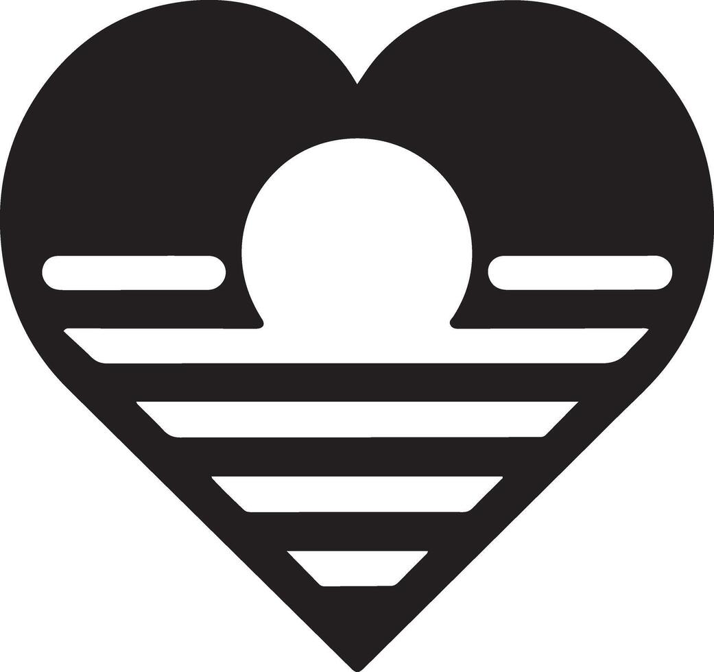 minimal hjärta form vektor logotyp ikon, platt symbol, svart Färg 10