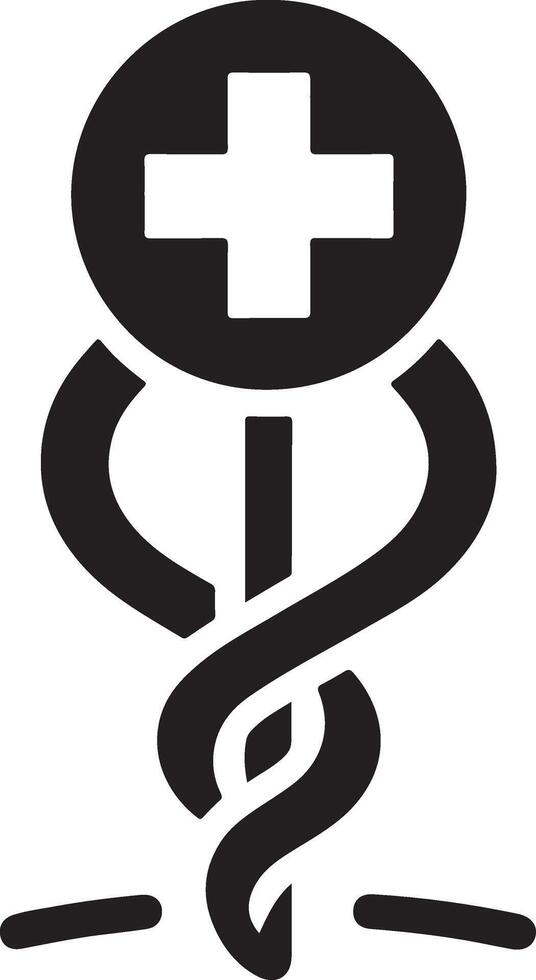 medicinsk logotyp ikon, platt symbol, svart Färg silhuett 4 vektor