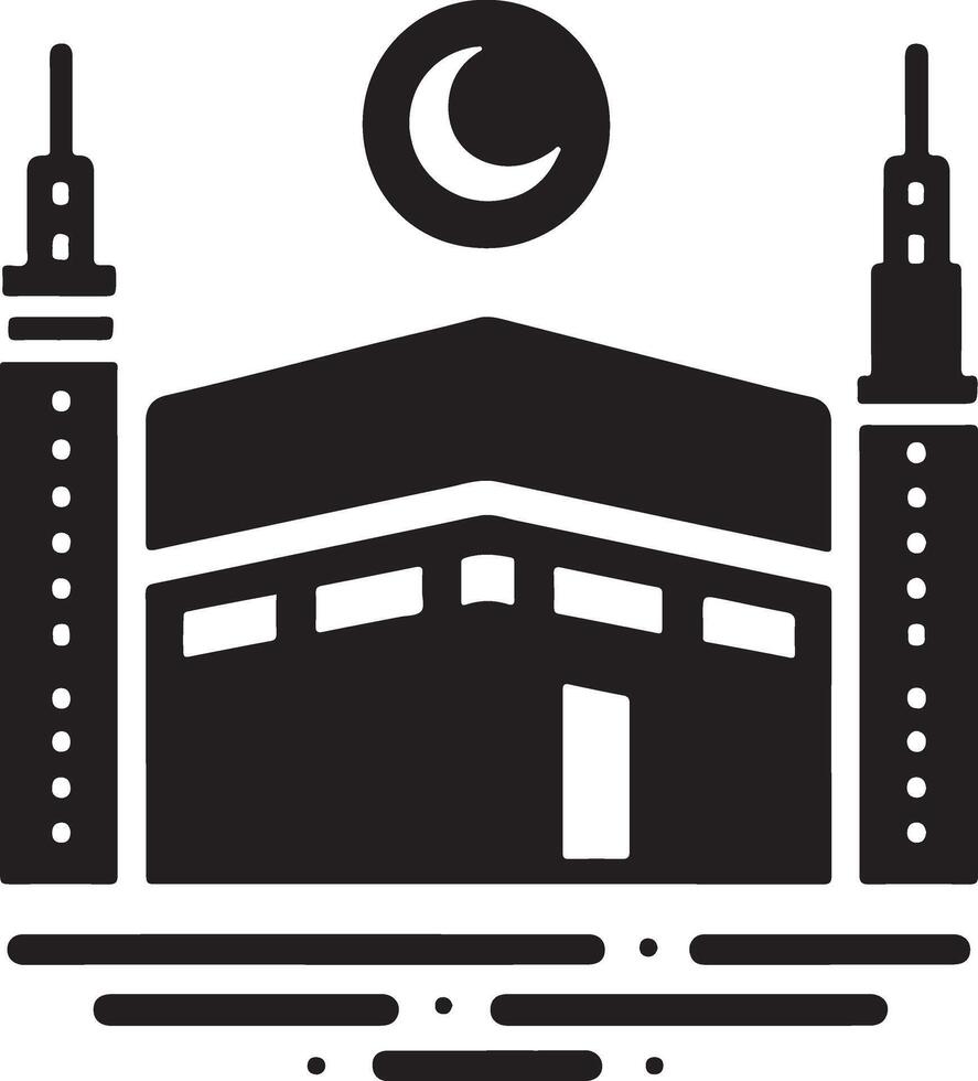 minimal Kaaba Logo Design Vektor Symbol, eben Symbol Silhouette 21