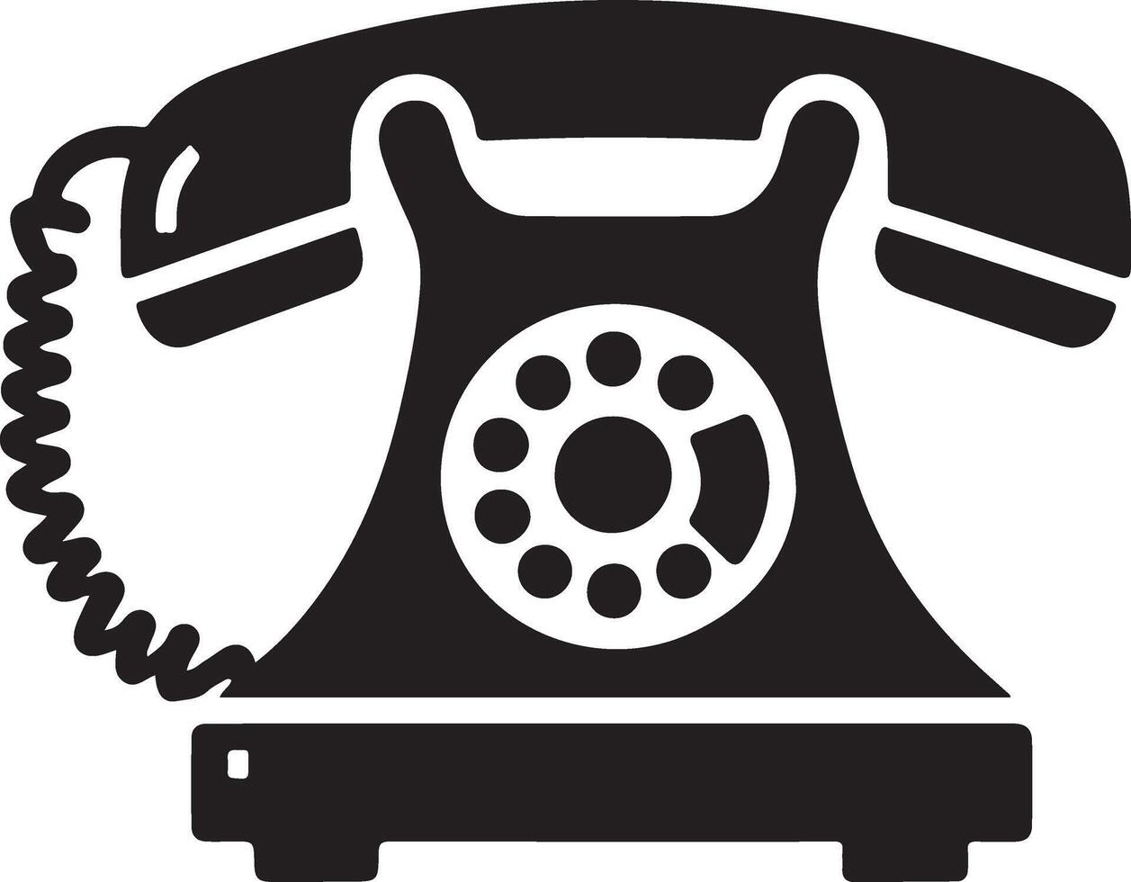 minimal gammal telefon ikon vektor silhuett, ClipArt, symbol, svart Färg silhuett 4