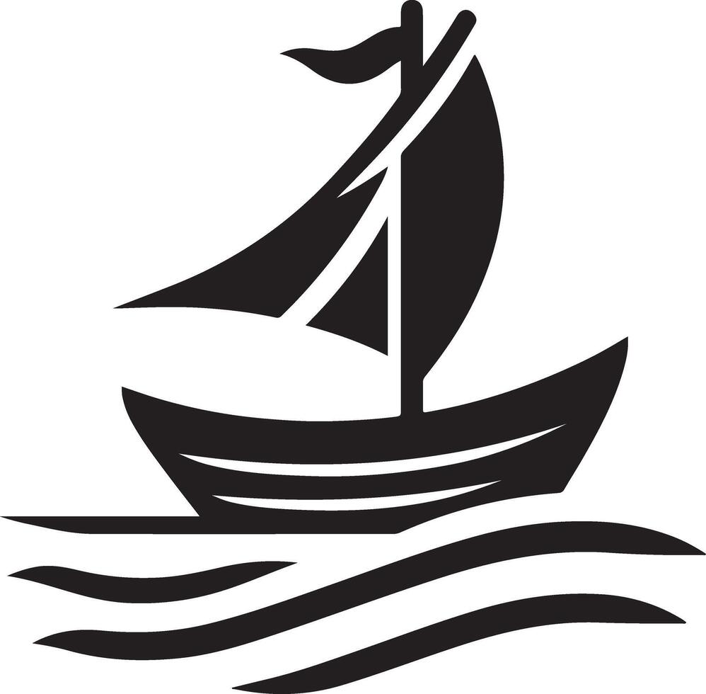 Boot Vektor Logo Konzept Symbol, Clip Art, Symbol, schwarz Farbe Silhouette, Weiß Hintergrund 4