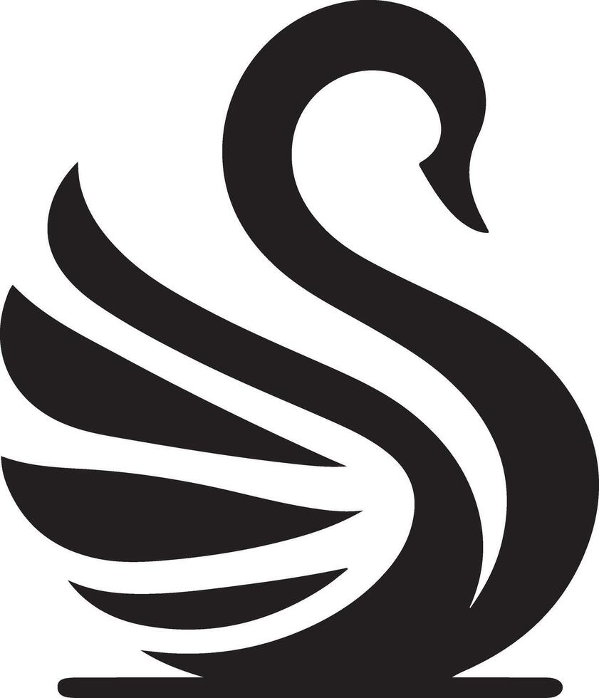 Schwan Logo Vektor Symbol, eben Symbol, schwarz Farbe Silhouette, Weiß Hintergrund 8