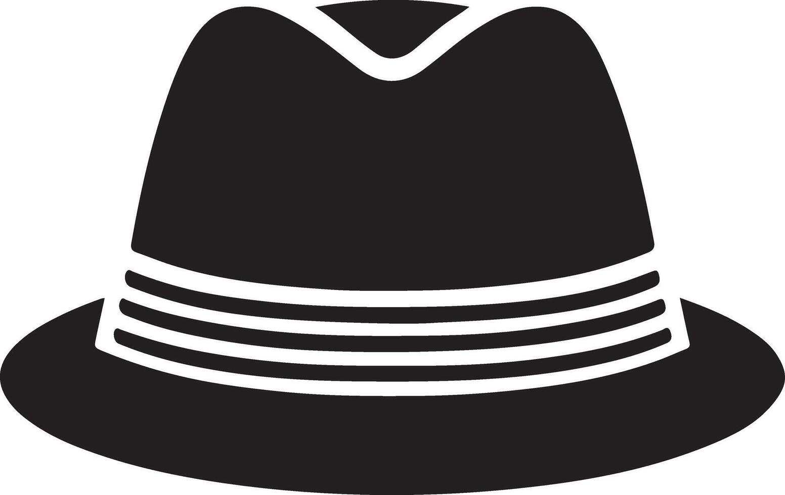 minimal retro hatt ikon, ClipArt, symbol, svart Färg silhuett 11 vektor