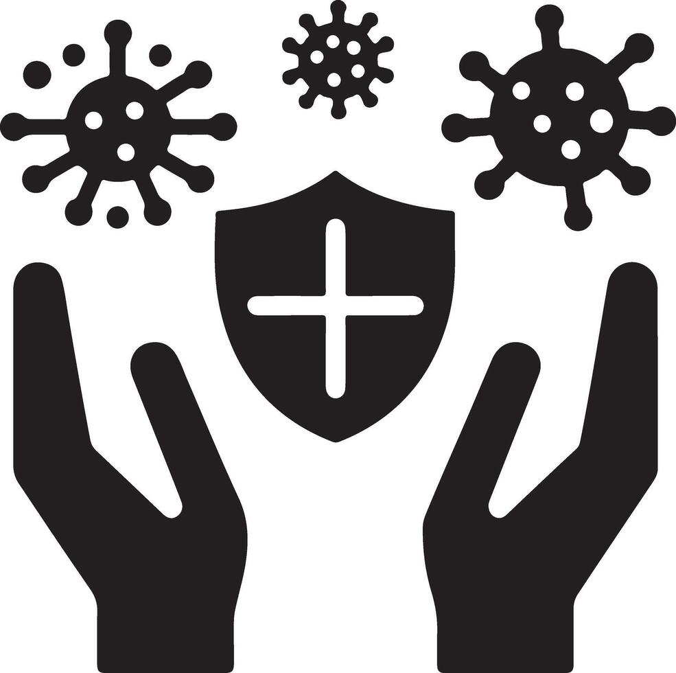 minimal antibakteriell försvar ikon, svart Färg silhuett, logotyp, ClipArt, symbol, svart Färg silhuett 4 vektor