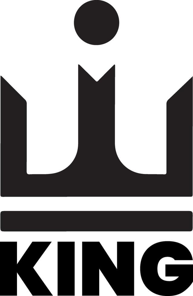minimal König Marke Logo Konzept, schwarz Farbe Silhouette, Weiß Hintergrund 14 vektor