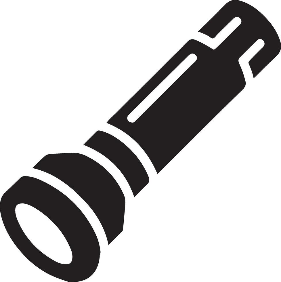 minimal Taschenlampe Vektor Symbol Silhouette, Clip Art, Symbol, schwarz Farbe Silhouette 17