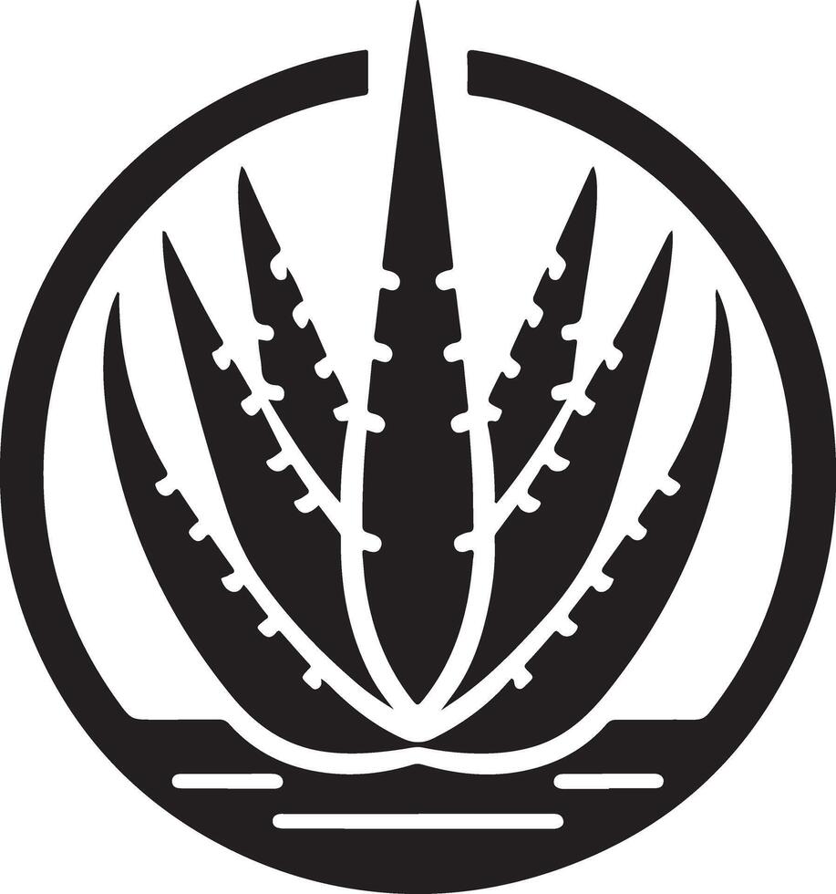 minimal Aloe vera Pflanze Symbol Vektor Silhouette, Weiß Hintergrund 8