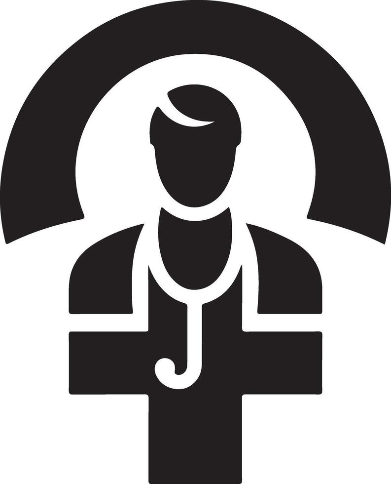 medicinsk logotyp ikon, platt symbol, svart Färg silhuett 6 vektor