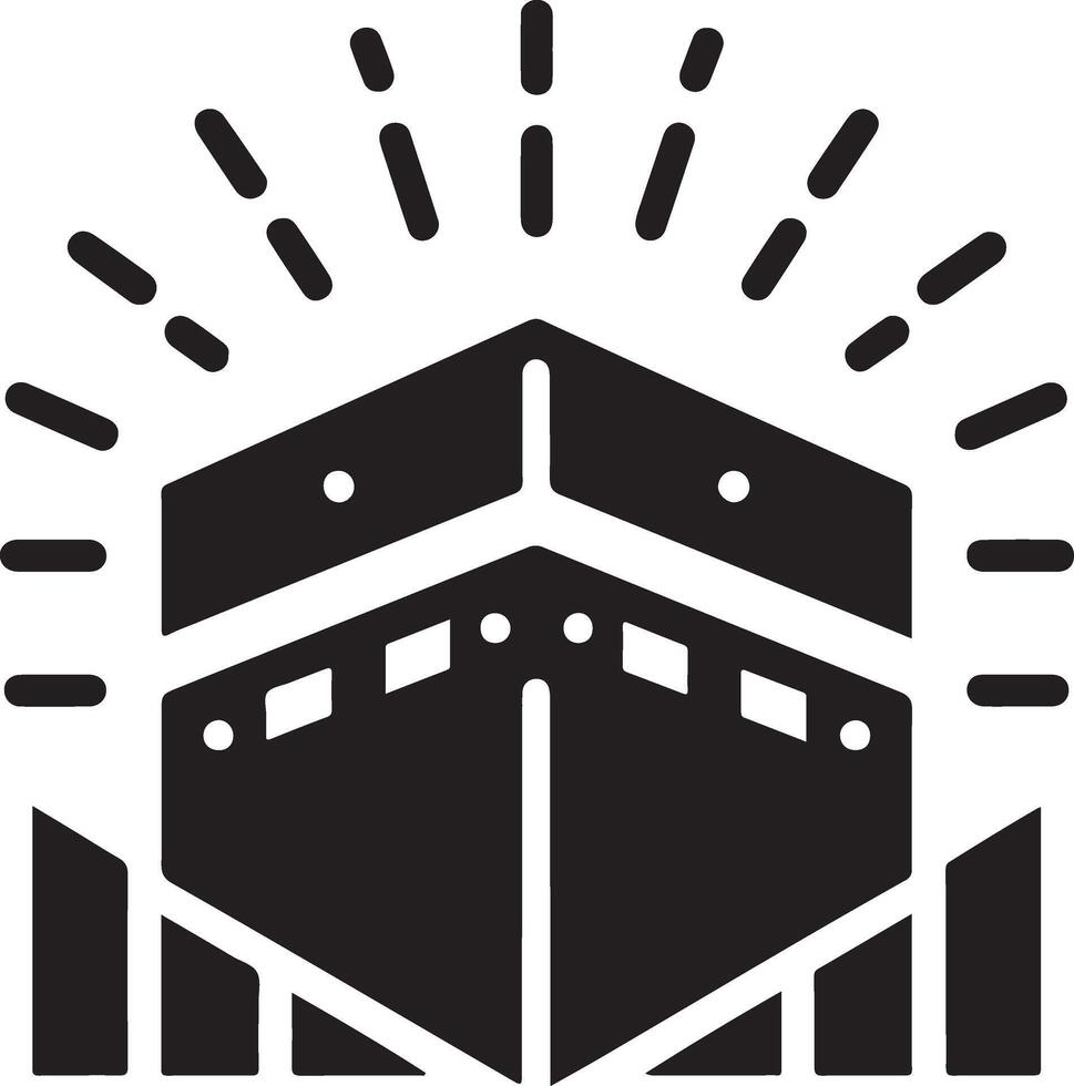 minimal kaaba logotyp design vektor ikon, platt symbol silhuett 19
