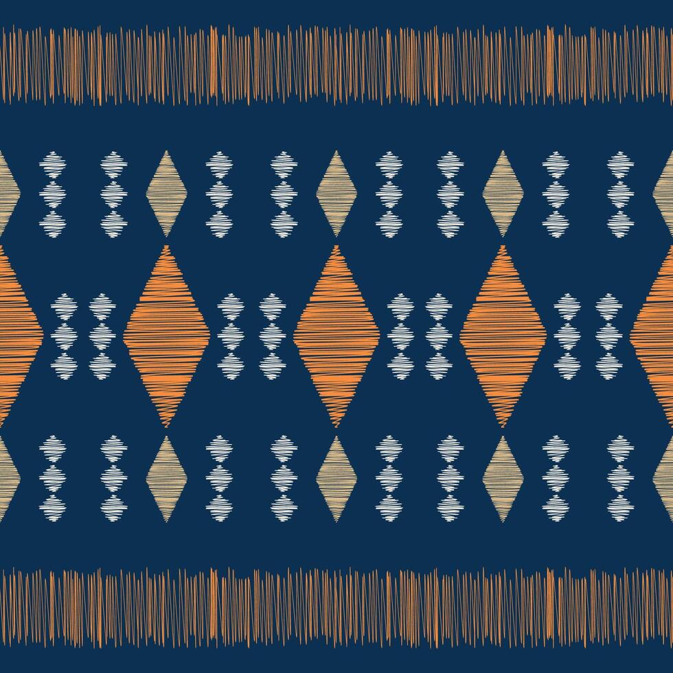 traditionell ethnisch Ikat Motiv Stoff Muster geometrisch Stil.afrikanisch Ikat Stickerei ethnisch orientalisch Muster Blau Hintergrund Hintergrund. abstrakt, Vektor, Illustration. Textur, Rahmen, Dekoration. vektor