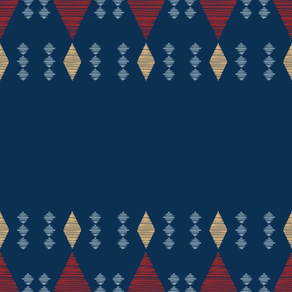 traditionell etnisk ikat motiv tyg mönster geometrisk stil.afrikansk ikat broderi etnisk orientalisk mönster blå bakgrund tapet. abstrakt, vektor, illustration.texture, ram, dekoration. vektor