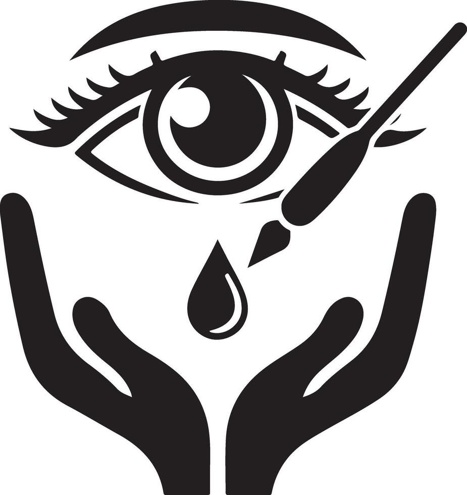 minimal Auge Pflege Logo Vektor Symbol, eben Symbol, schwarz Farbe Silhouette, Weiß Hintergrund 8