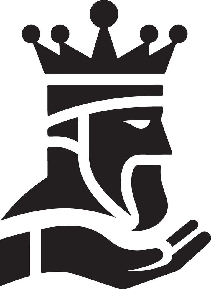 minimal König Marke Logo Konzept, schwarz Farbe Silhouette, Weiß Hintergrund 4 vektor