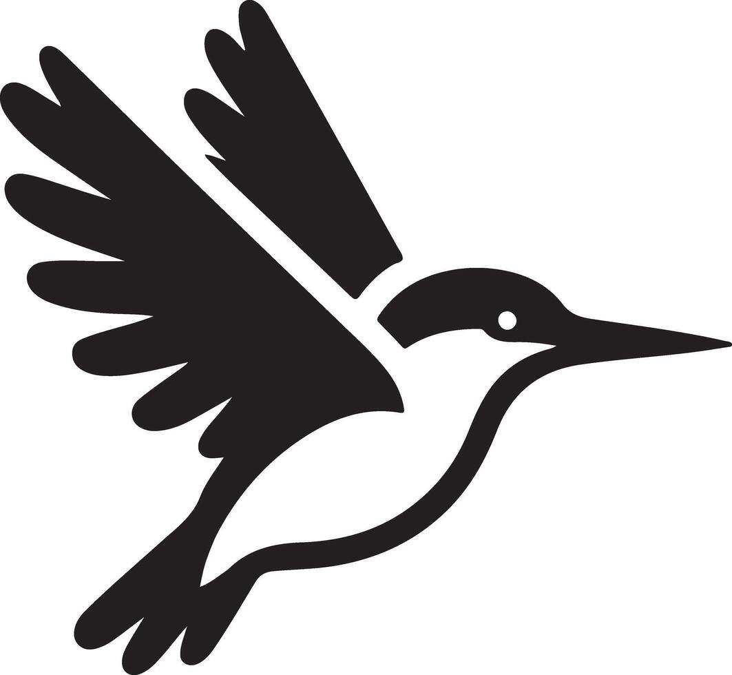 Eisvogel Vogel Vektor Kunst Symbol, Clip Art, Symbol, schwarz Farbe Silhouette, Weiß Hintergrund 2