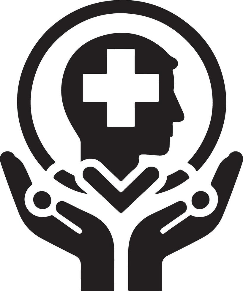 medicinsk logotyp ikon, platt symbol, svart Färg silhuett 20 vektor