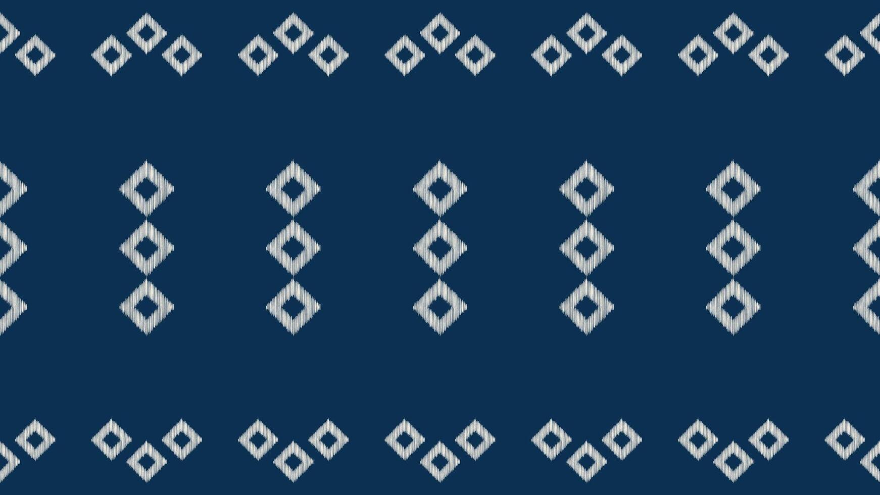 traditionell etnisk ikat motiv tyg mönster geometrisk stil.afrikansk ikat broderi etnisk orientalisk mönster blå bakgrund tapet. abstrakt, vektor, illustration.texture, ram, dekoration. vektor