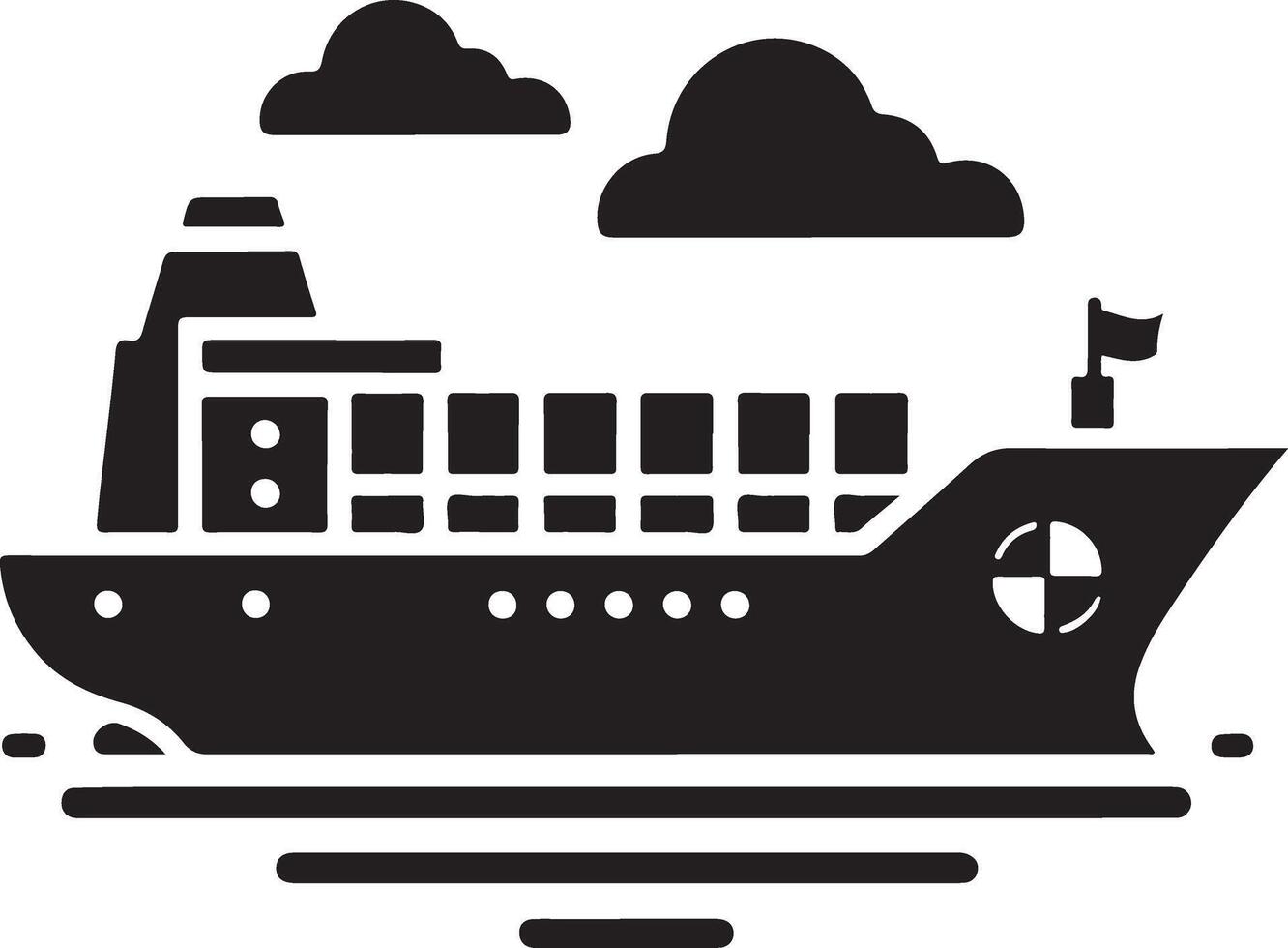 minimal International Versand Tanker Schiff unter runden gestalten Logo Vektor Symbol 23