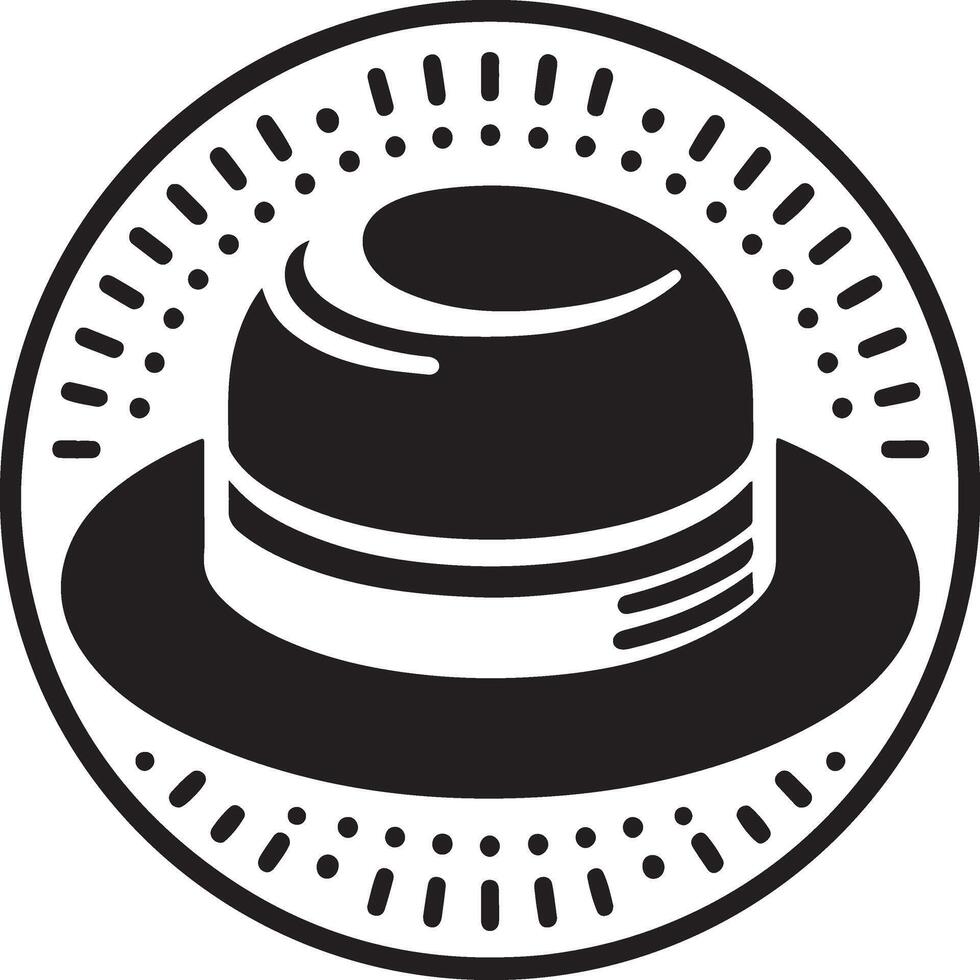 minimal retro hatt ikon, ClipArt, symbol, svart Färg silhuett 14 vektor