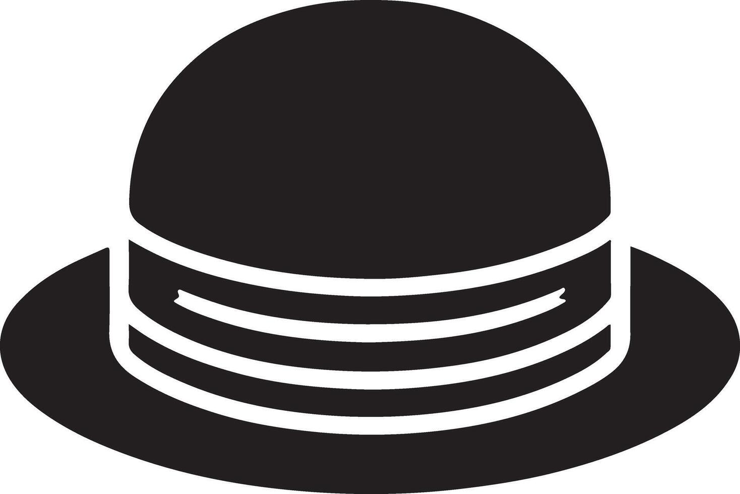 minimal retro hatt ikon, ClipArt, symbol, svart Färg silhuett 9 vektor