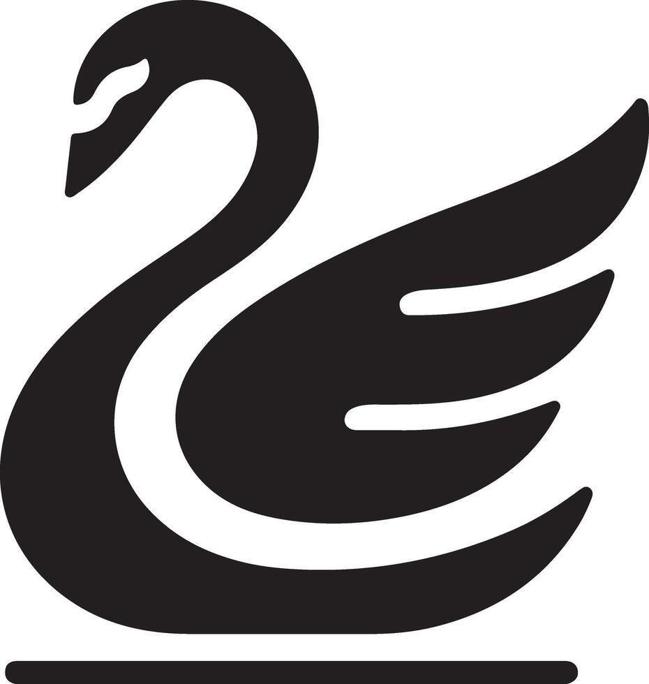svan logotyp vektor ikon, platt symbol, svart Färg silhuett, vit bakgrund 14