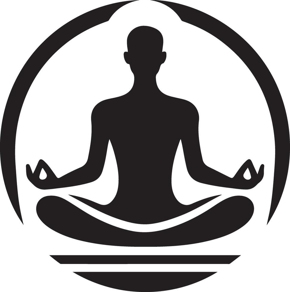 minimal Mann tun Yoga Symbol schwarz Farbe, Clip Art, Symbol, Silhouette 16 vektor