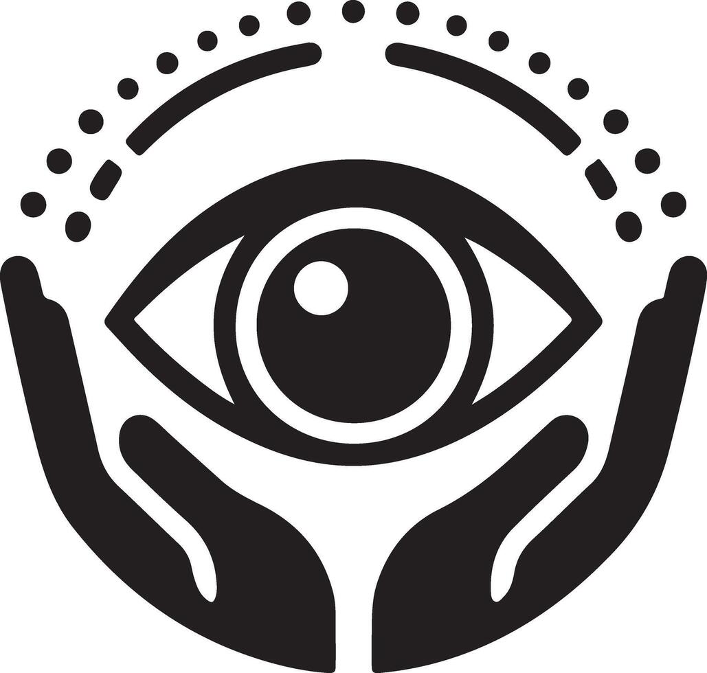minimal Auge Pflege Logo Vektor Symbol, eben Symbol, schwarz Farbe Silhouette, Weiß Hintergrund 9
