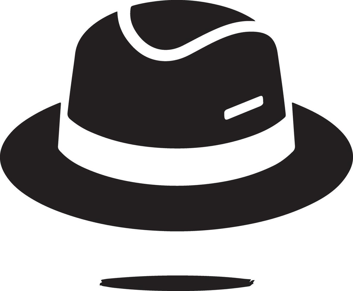 minimal retro hatt ikon, ClipArt, symbol, svart Färg silhuett 28 vektor