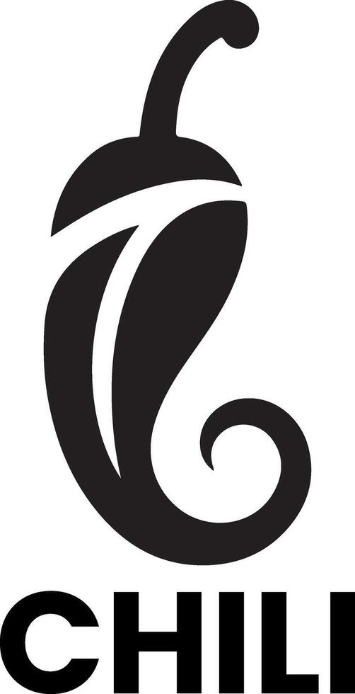 minimal chili varumärke logotyp begrepp svart Färg silhuett, vit bakgrund 12 vektor