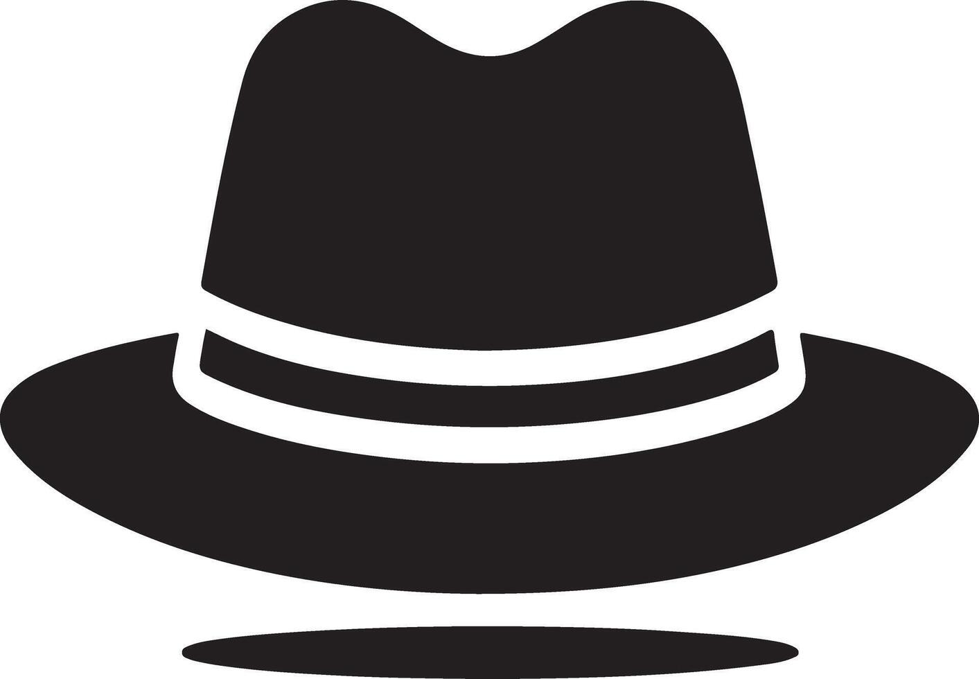 minimal retro hatt ikon, ClipArt, symbol, svart Färg silhuett 30 vektor
