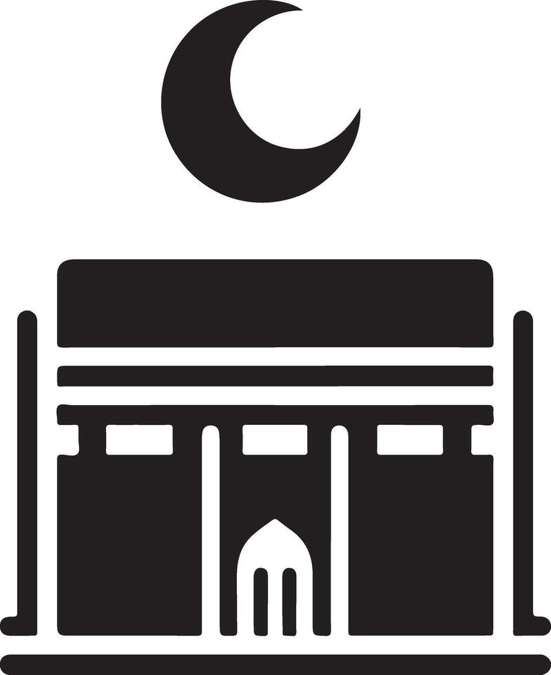 minimal kaaba logotyp design vektor ikon, platt symbol silhuett 3