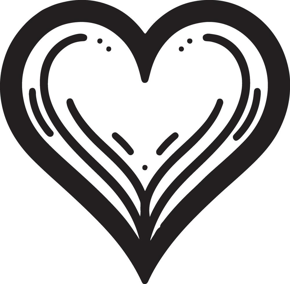 minimal hjärta form vektor logotyp ikon, platt symbol, svart Färg