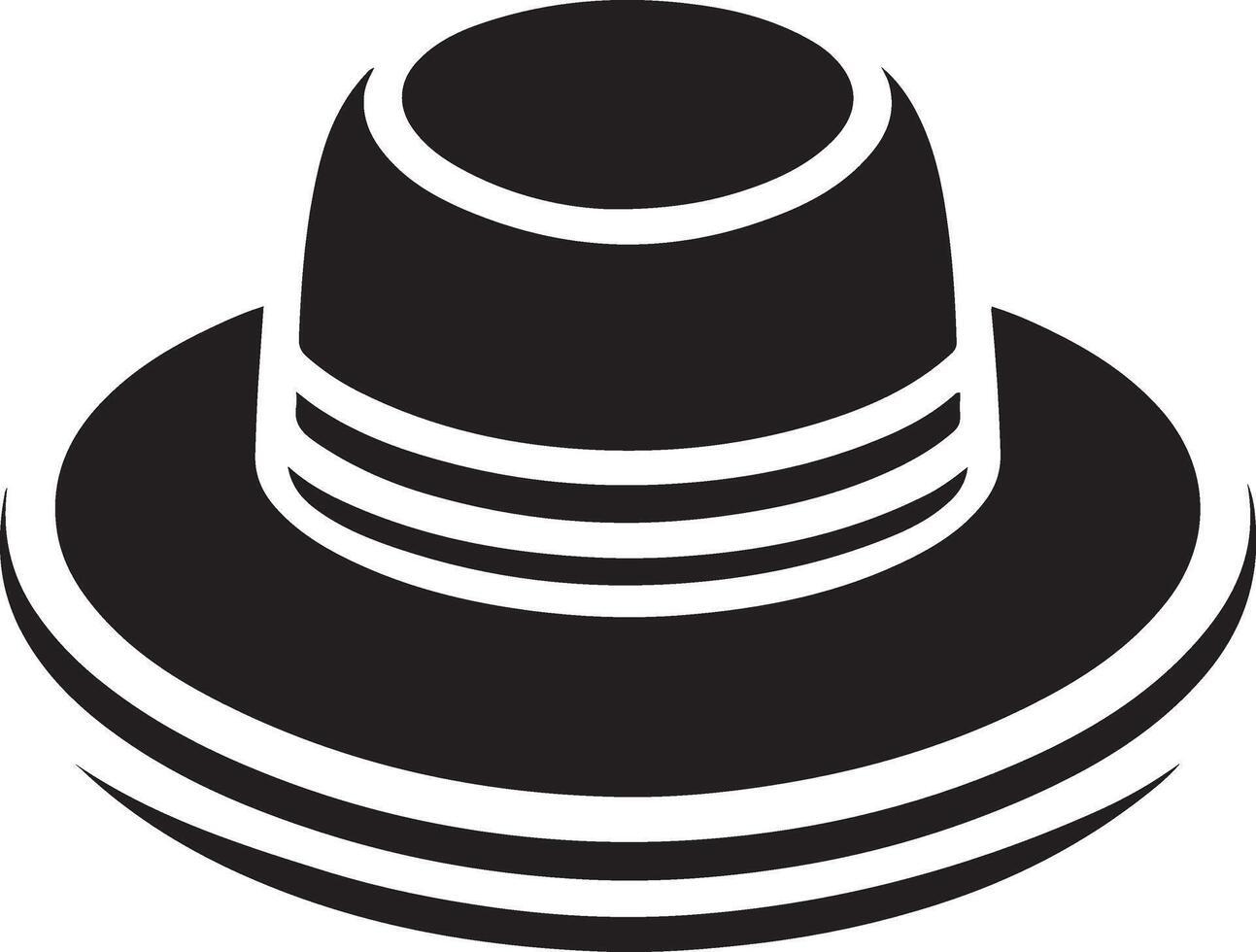 minimal retro Hut Symbol, Clip Art, Symbol, schwarz Farbe Silhouette 31 vektor