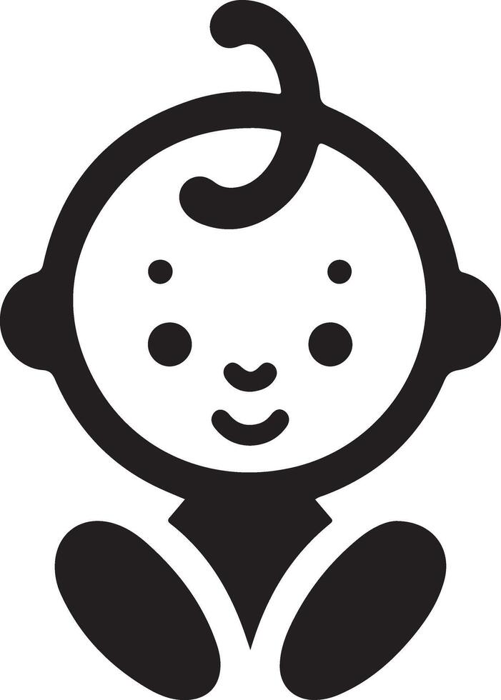 minimal süß lächelnd Baby kriechen Symbol schwarz Farbe Silhouette, Logo, Clip Art, Symbol 3 vektor