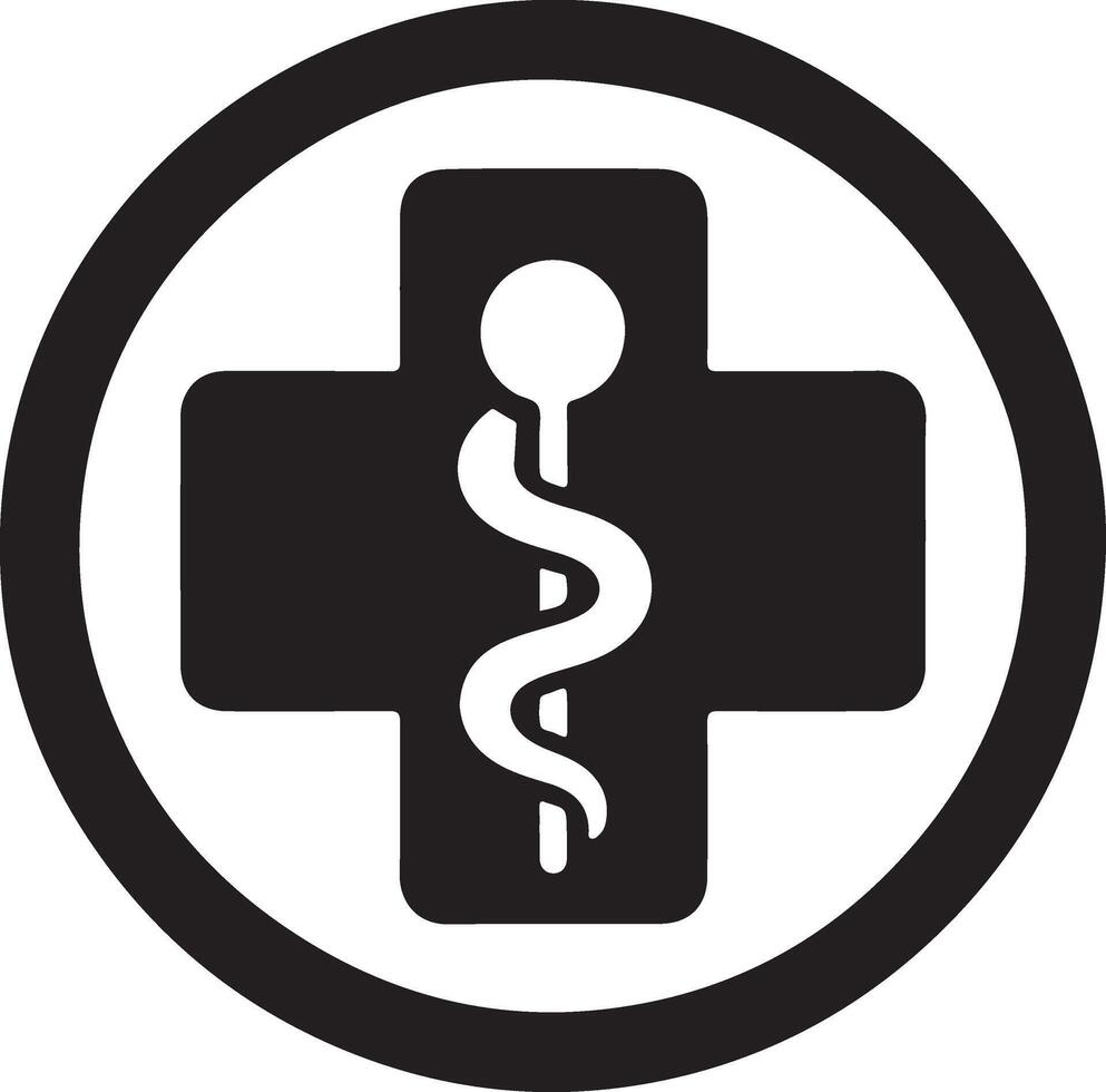 medicinsk logotyp ikon, platt symbol, svart Färg silhuett 13 vektor