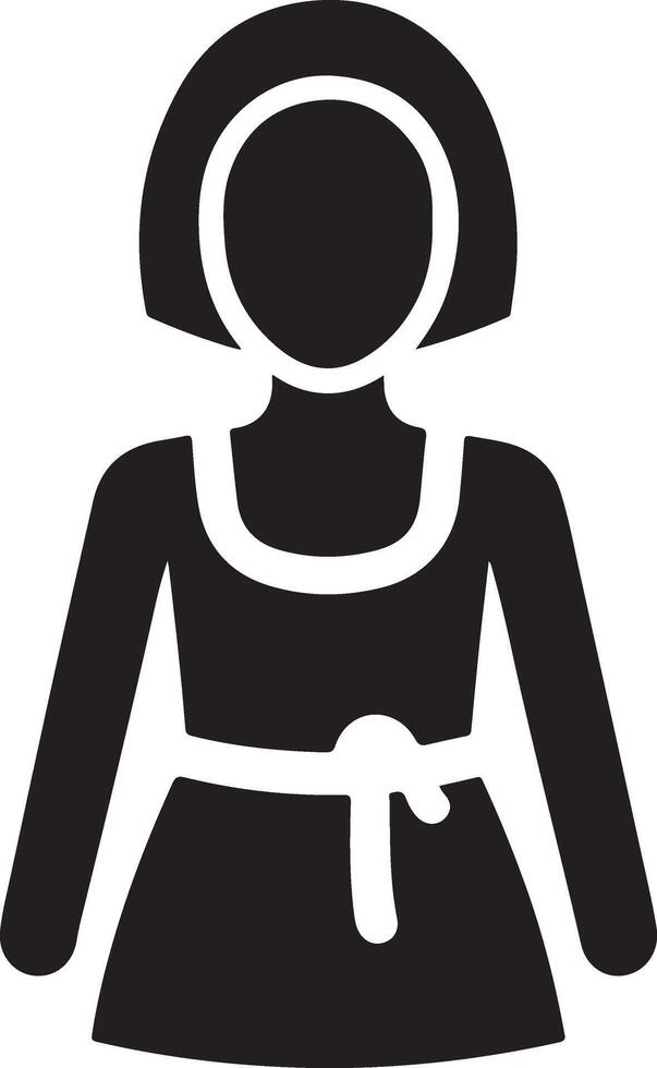 minimal weiblich Schürze Vektor Symbol Silhouette, Clip Art, Symbol, schwarz Farbe Silhouette 43