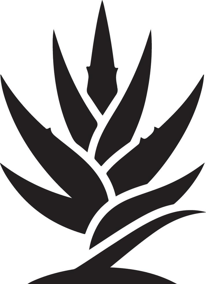 minimal Aloe vera Pflanze Symbol Vektor Silhouette, Weiß Hintergrund 11