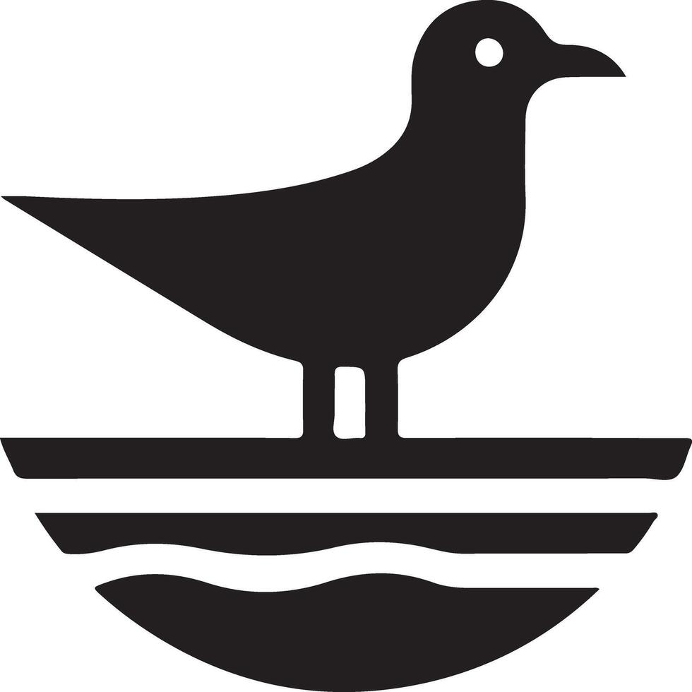 minimal fiskmås vektor ikon, platt symbol, svart Färg silhuett, vit bakgrund 6