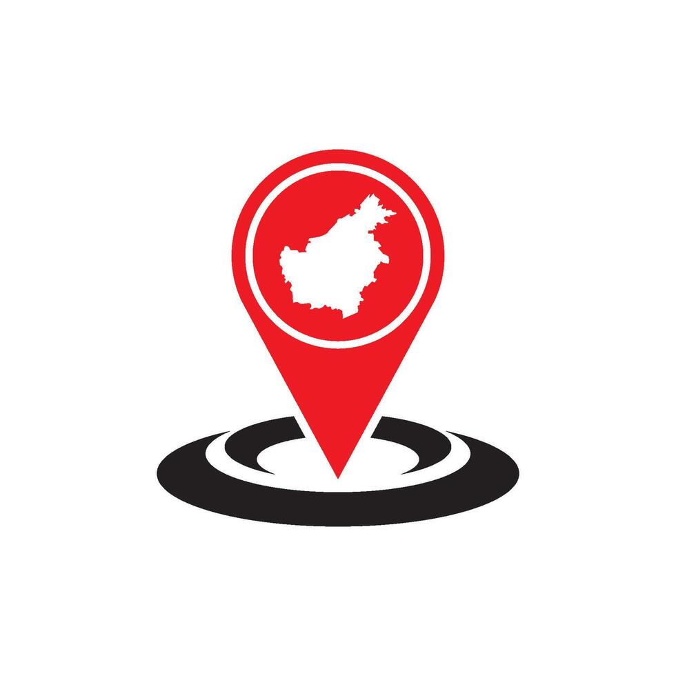 Kalimantan Karte Symbol, Vektor Illustration Design