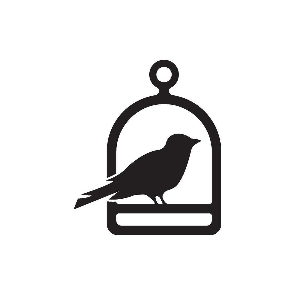 fågel bur symbol logotyp ikon, vektor illustration design