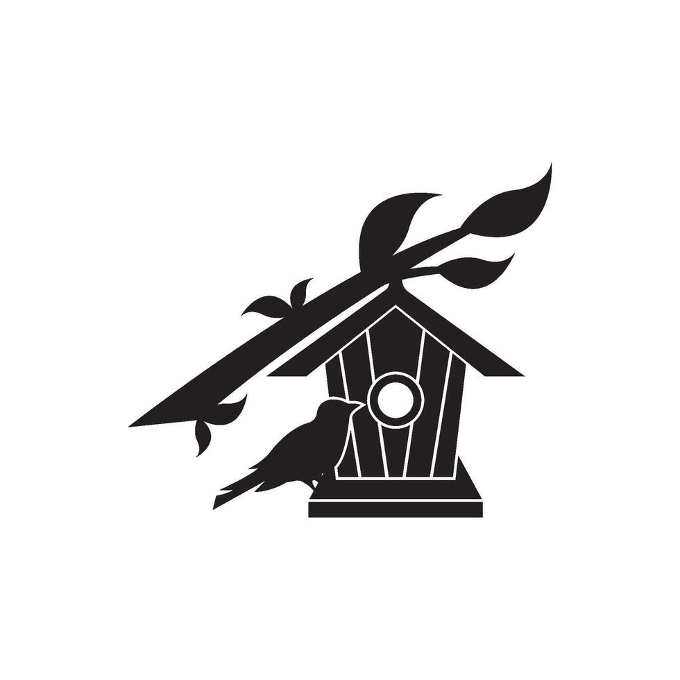 fågel bur symbol logotyp ikon, vektor illustration design