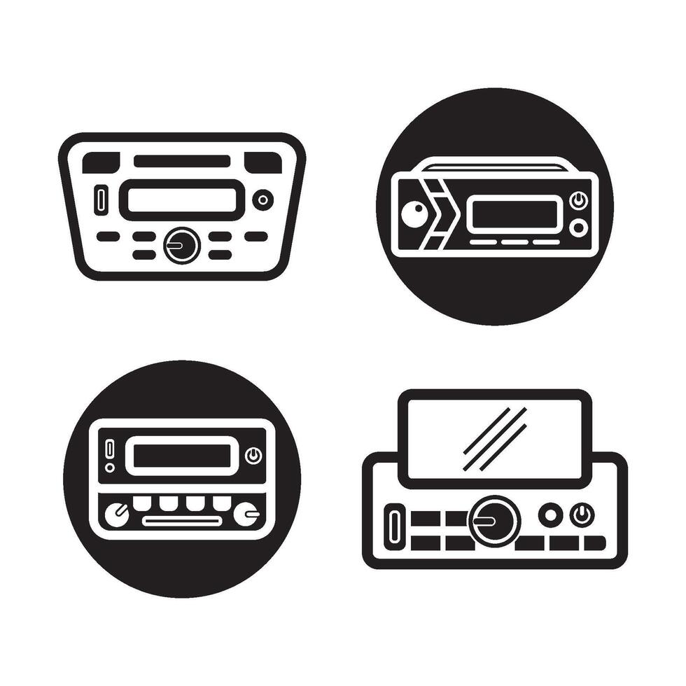 bil radio symbol logotyp ikon, vektor illustration design