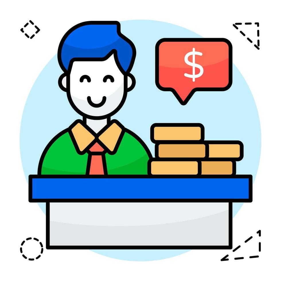 dollar med avatar visa upp investerare ikon vektor