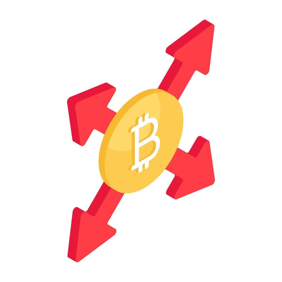 ett ikon design av bitcoin isolerat på vit bakgrund vektor
