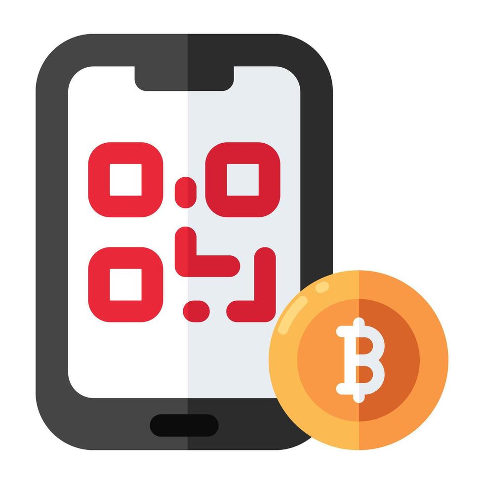 ein editierbar Design Symbol von Bitcoin qr Code vektor