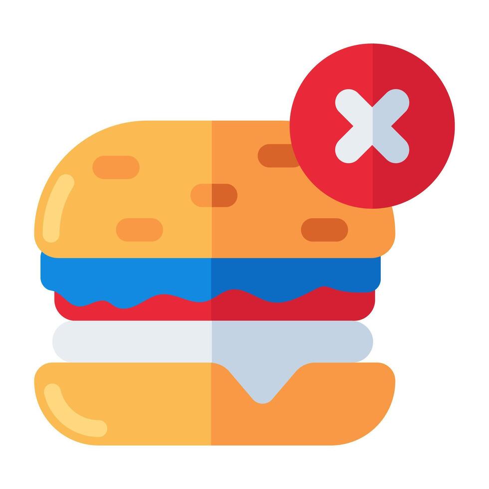 modern design ikon av Nej burger vektor