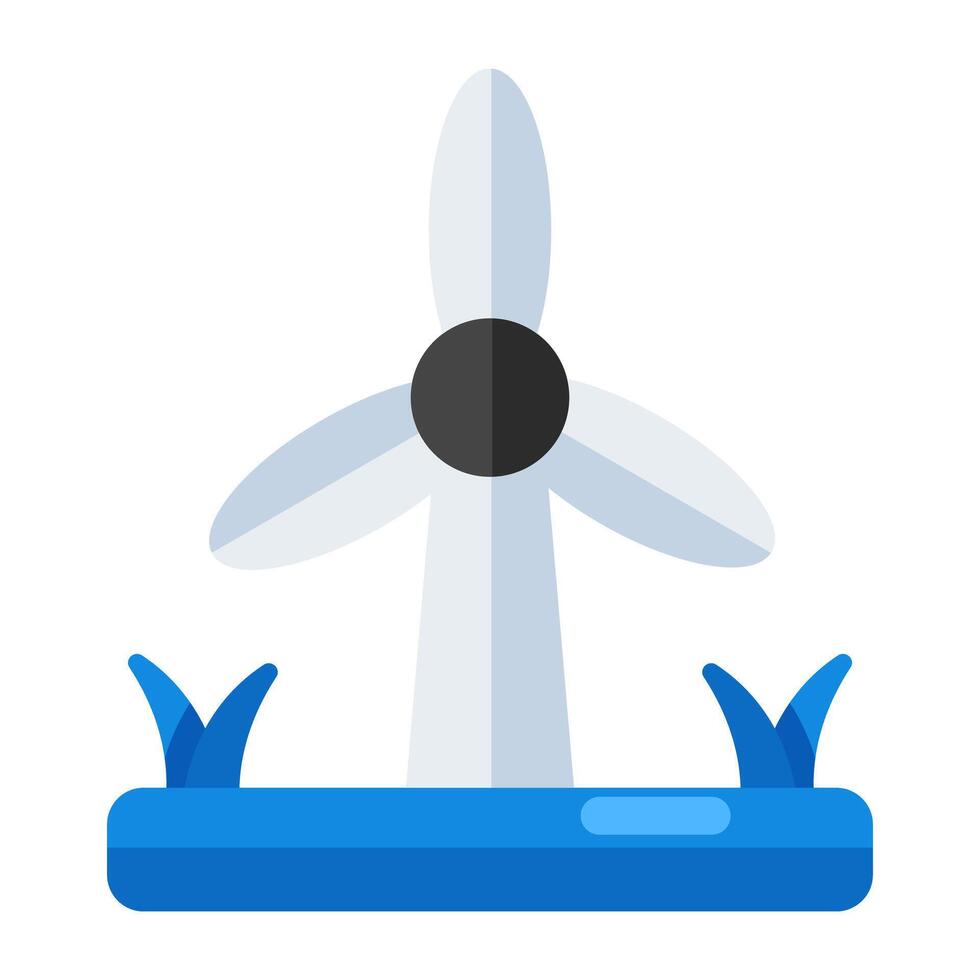 Wind Turbine Symbol, editierbar Vektor