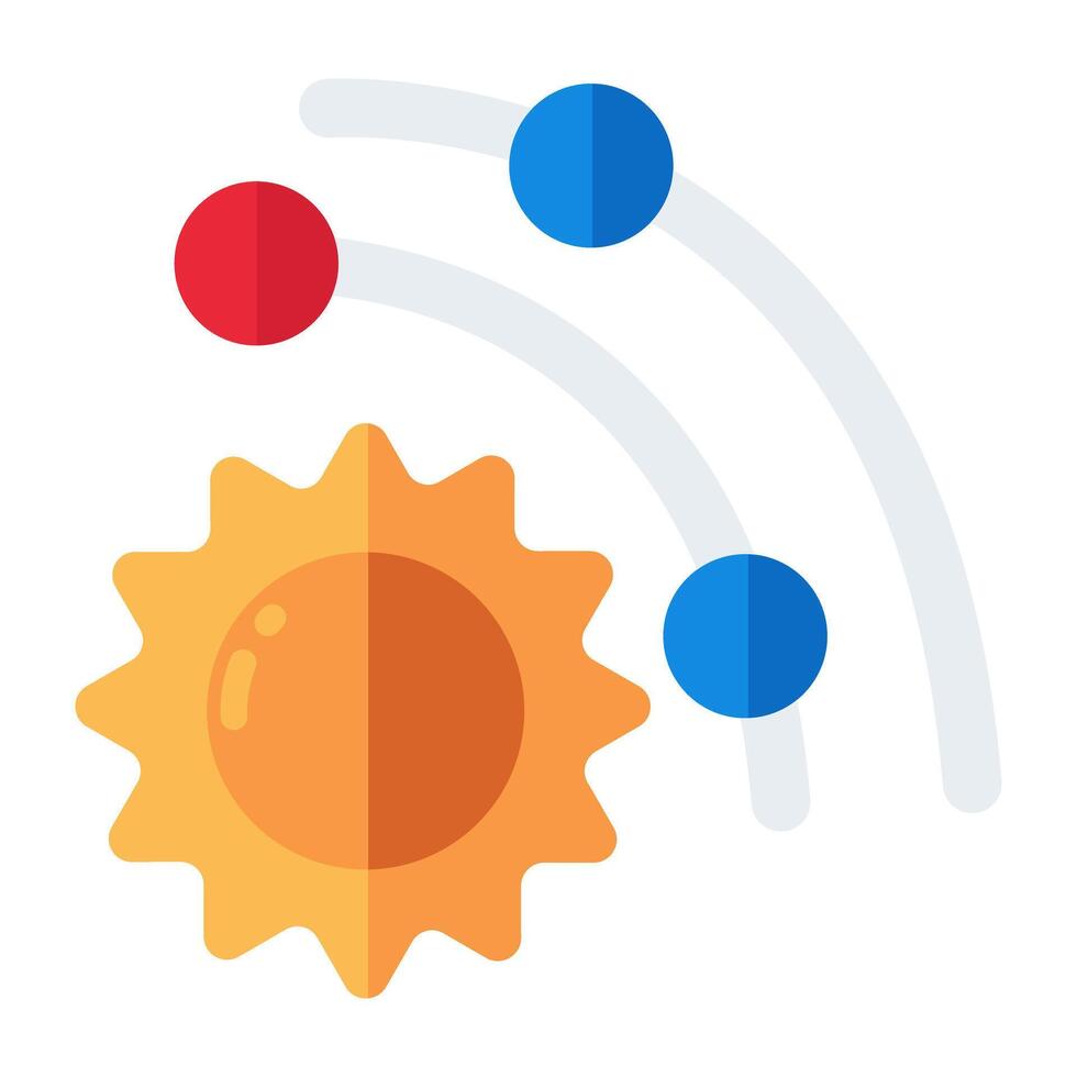 ett platt design ikon av sol- systemet vektor