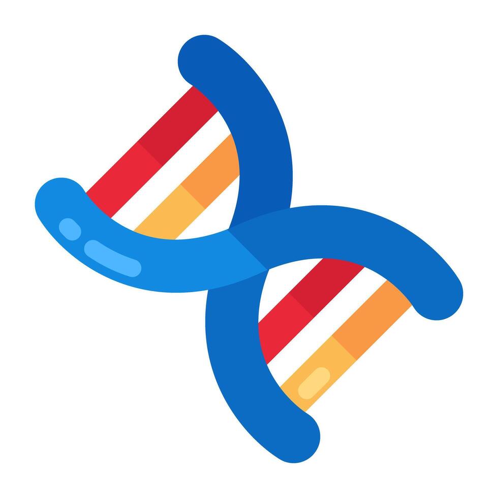 DNA Symbol im eben Design isoliert auf Weiß Hintergrund vektor